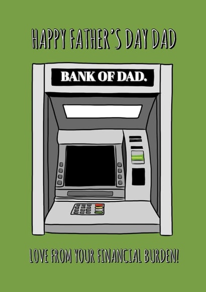 bank Bank of dad Father's Day Card 32803 created by Keepseyshop