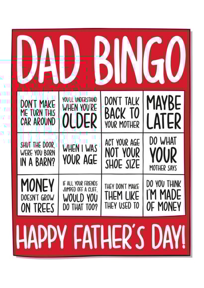 Dad Quotes Fathers Day Bingo Card created by TeePee Creations