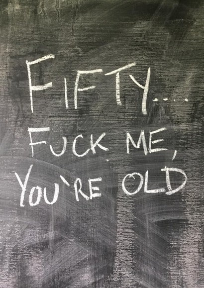 50 fifty Birthday Card 15104 created by Hot Balloon Art