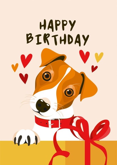 Jack Russell Terrier Birthday Card From The Dog created by Diva Doodle Designs