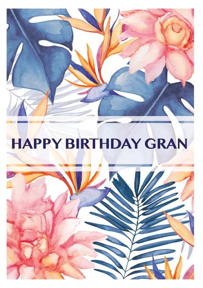 Tropical Floral Birthday card for your Gran created by Zoe-Claire
