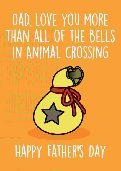 animal crossing bells Father's Day Card 31070 created by Thirty Mussels