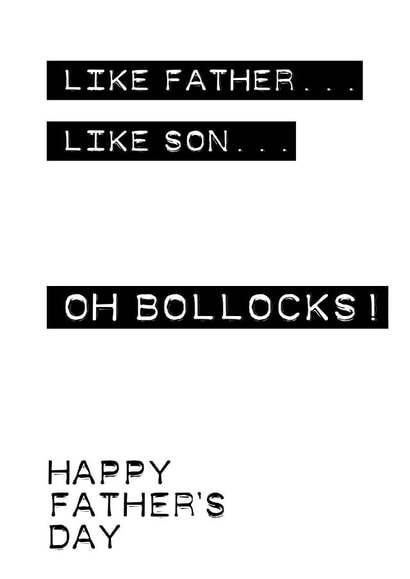 Like Father like son Father's Day card created by michael cheung