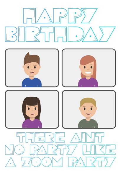 zoom party Birthday Card 42221 created by Andrew Spurr