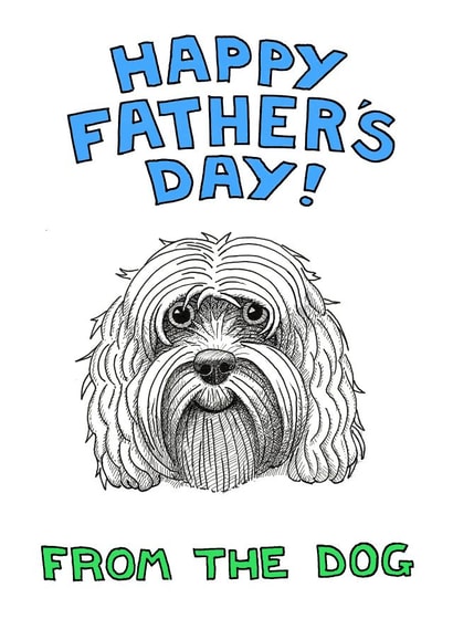 Dog cockapoo Father's Day Card 1954 created by Off The Leash Cartoons by Rupert Fawcett