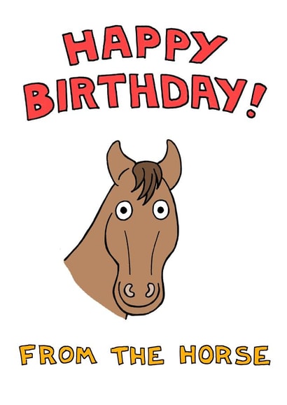 horse fromthehorse Birthday Card 1967 created by Off The Leash Cartoons by Rupert Fawcett