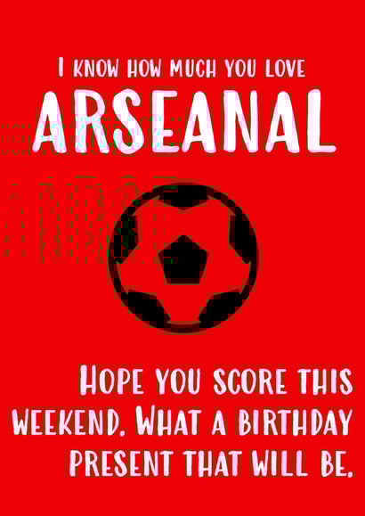 arseanal hope Birthday Card 16375 created by Sarcardstic