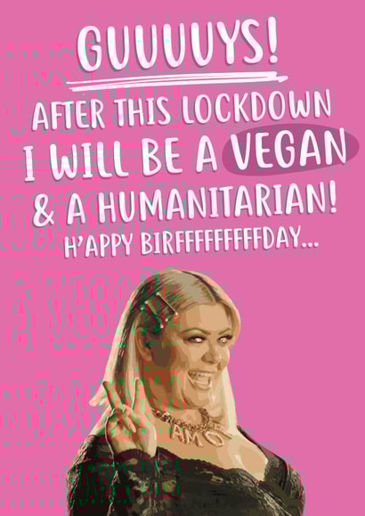 Gemma Collins Lockdown Birthday Card 11220 created by @linesbehind