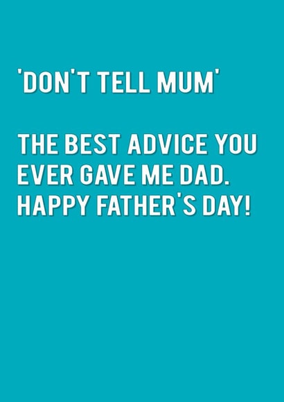 don't tell Father's Day Card 6674 created by Redback Cards