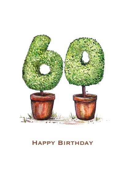 Garden inspired 60th birthday card created by Nancy Horton