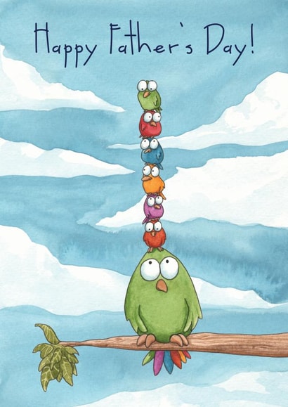 birds arty Father's Day Card 13060 created by Lucy Reynolds