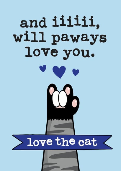 cat kitty Father's Day Card 28334 created by Mrs Best Paper Co.