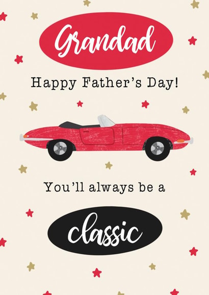 Grandad always a classic Jaguar card created by Nicole Julia