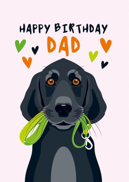 Black Labrador Retriever Birthday Card for Dad created by Diva Doodle Designs