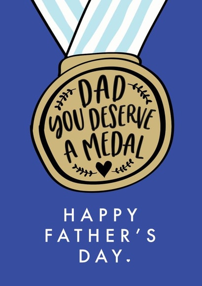 Best Fathers Day Card, Hero Dad - Medal  created by Mrs Best Paper Co.