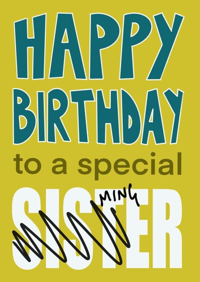Minger Sister birthday card created by Phil Sterne