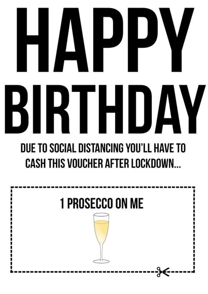 prosecco glass Birthday Card 30747 created by Coral Ridley