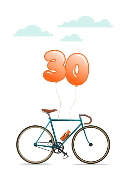 30 30th Birthday Card 11641 created by The Sunday Cyclist