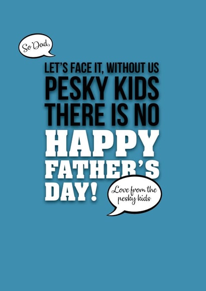 Funny, cheeky typographic Father's Day card created by Pendrea Noye