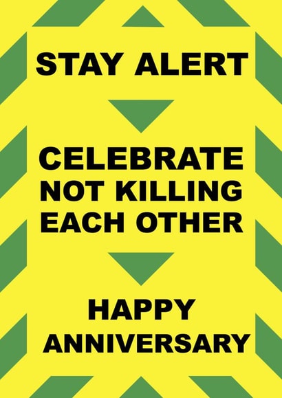 Lockdown themed anniversary card created by SnailMail