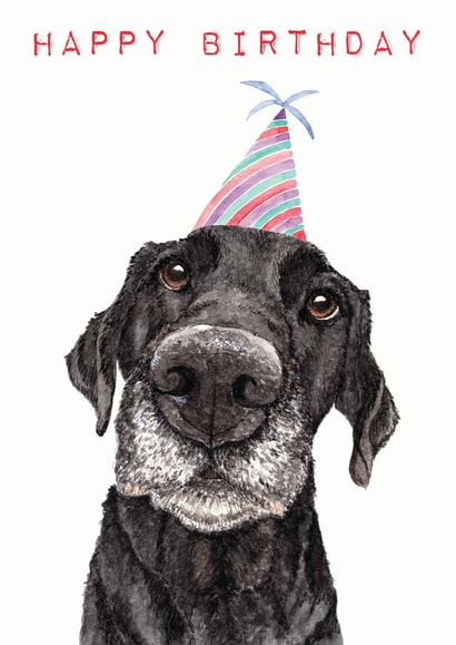Happy birthday labrador retriever dog card created by Bramble Designs