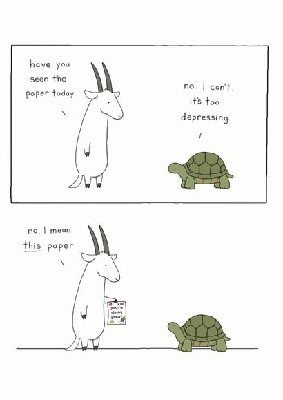 Cute and Heartfelt - You're Doing Great Cartoon Card created by Redback Cards