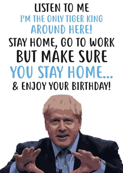 Tiger King Boris Birthday Card 33617 created by @linesbehind