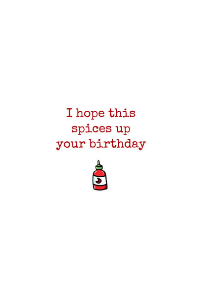 sriracha hot sauce Birthday Card 16367 created by Bread & Butter Cards 
