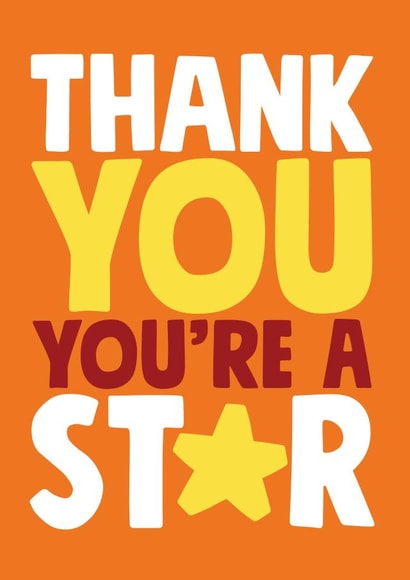 You're a star Thank you card created by Roll Creative