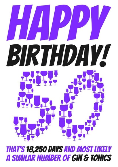 Funny Days and Gins 50th Birthday Card created by Simon