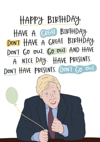 Boris Johnson Birthday Card created by Abbie Imagine