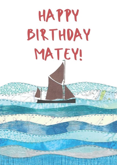 Classic Birthday Card - Boat - Matey created by NaviStitch