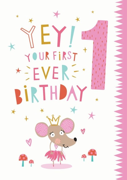 milestone birthday 1 year old Birthday Card 16090 created by Dotty Black