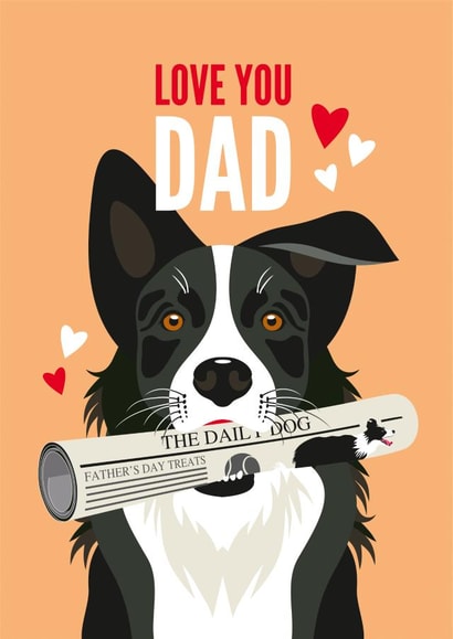 Border Collie Father's Day Card from the Dog created by Diva Doodle Designs