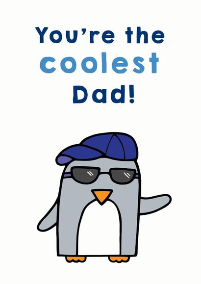 Cool Dad penguin birthday or Father's Day card created by Penguin Parade