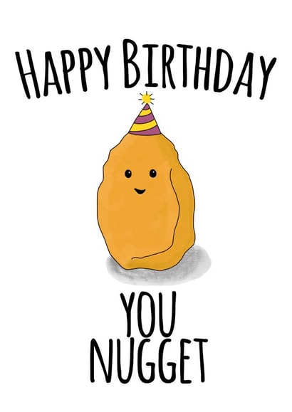 Cute Birthday Card - Party Hat - Nugget created by Leanneco.Studio