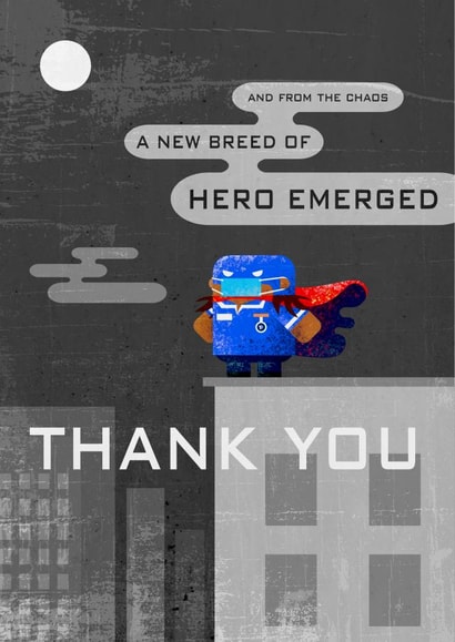 Thankyou！ new hero Thank You Card 37776 | thortful