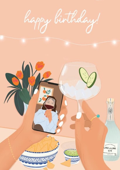 zoom facetime Birthday Card 42404 created by Olivia Slater