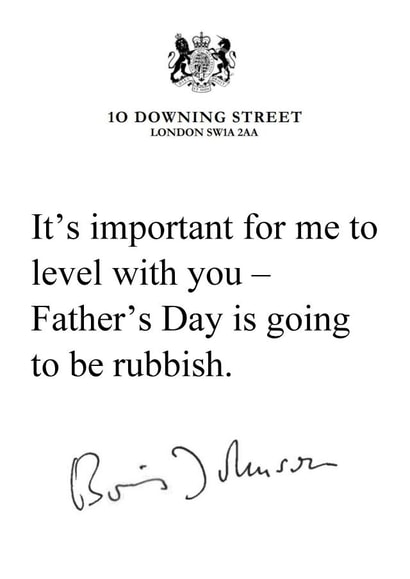 Message from Boris Johnson Father's Day card created by The Happy Bee