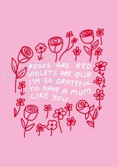 greatful roses are red Mothers Day Card 41176 created by Natalie Byrne
