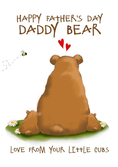 Daddy bear Father's Day card 1001 created by Giddy Kipper