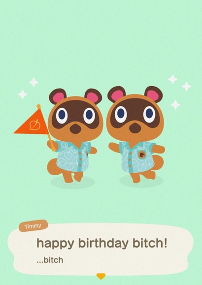animal crossing nook Birthday Card 11694 created by Rishi