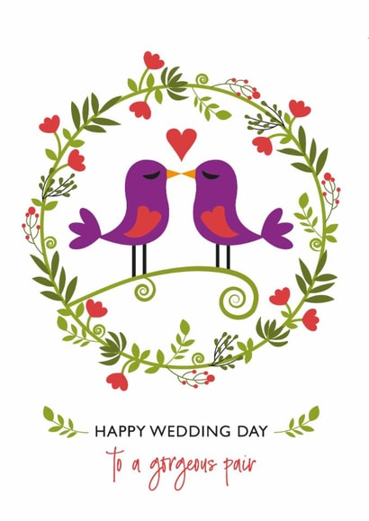 Happy Wedding Day to a gorgeous pair - Lovebirds Card created by One Day in May Design