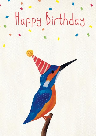Cute Birthday Card - King Fisher - Bird created by All The Best