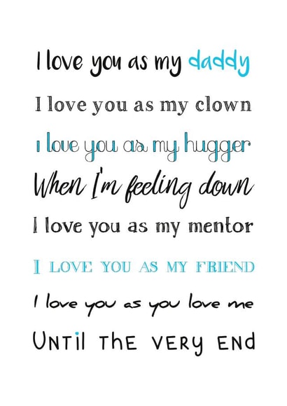 daddy from the kids Father's Day Card 17329 created by Rhymes To Remember