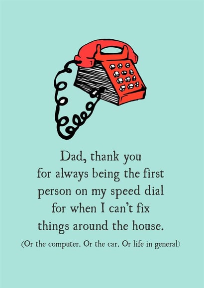 Thanks for being there Father's Day card created by The Grumpy Pug