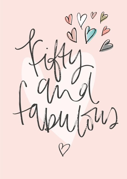 Pretty Birthday Card - 50th - Fifty And Fabulous created by Pearl of a Girl