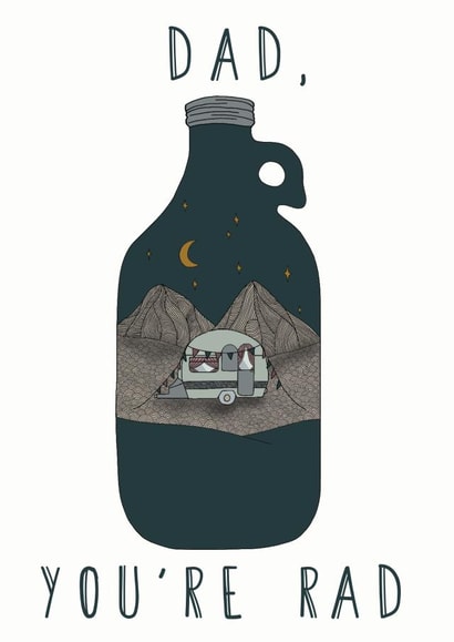 Camping Dad Card created by Laura Jayne Lettering