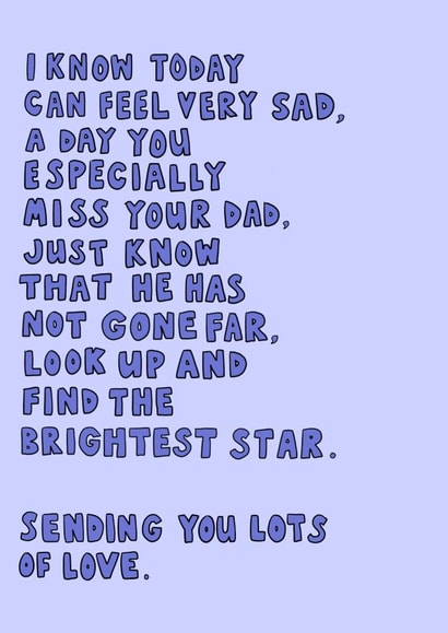 Fathers day bereavement Father's Day Card 13912 created by Sally Kaldas