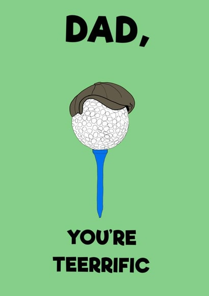 Funny birthday card - Dad - Golf - pun. created by Peter Cole Puns